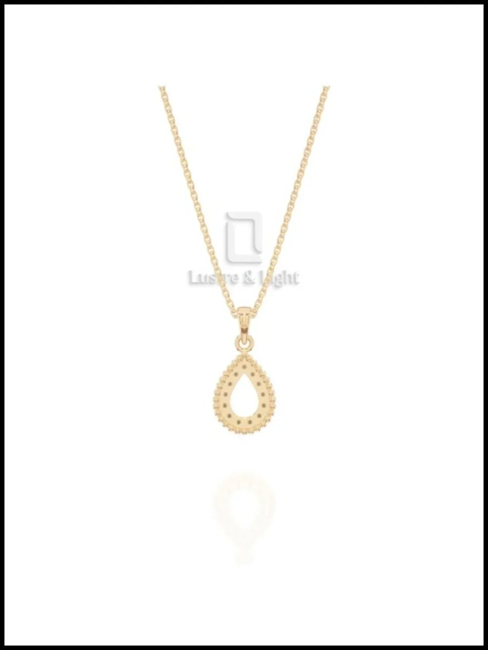 Natural Ruby Teardrop Pendant Necklace 18K Yellow Gold Vermeil Sterling Silver